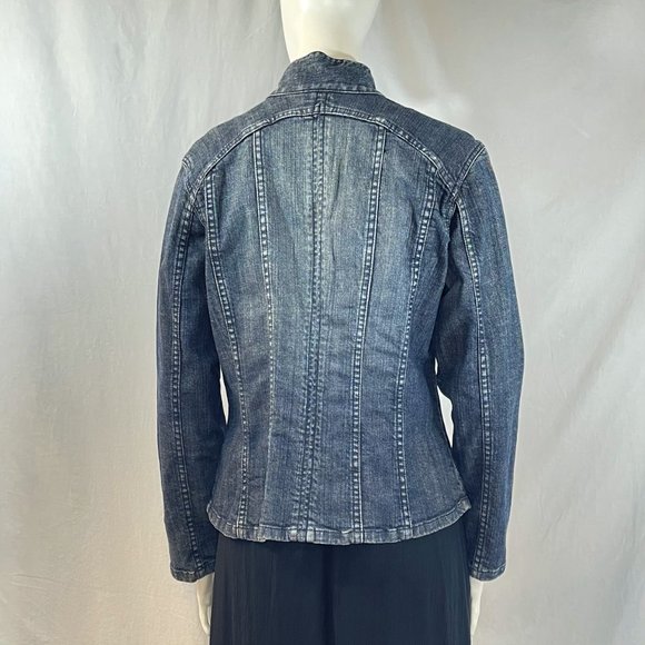 Denim Jacket With Stand-Up Collar | Chico's Platinum - Picture 4 of 7